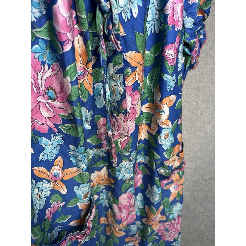 Vintage Carriage Court Woman Floral Print Nightgown Short Sleeve M 12-14 Cotton - Picture 13 of 14